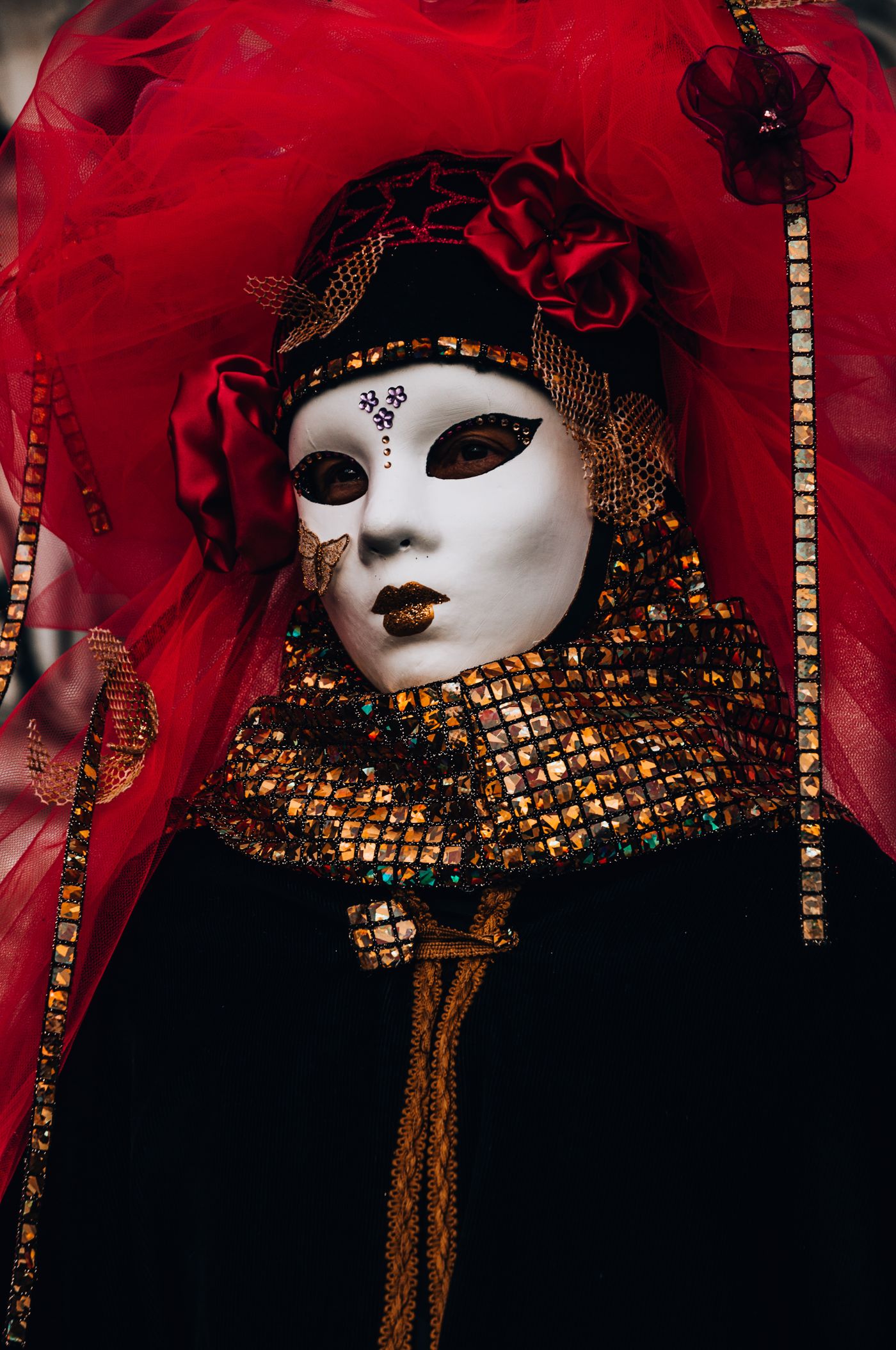 An ornate theatrical mask concealing a face, used as a thematic illustration