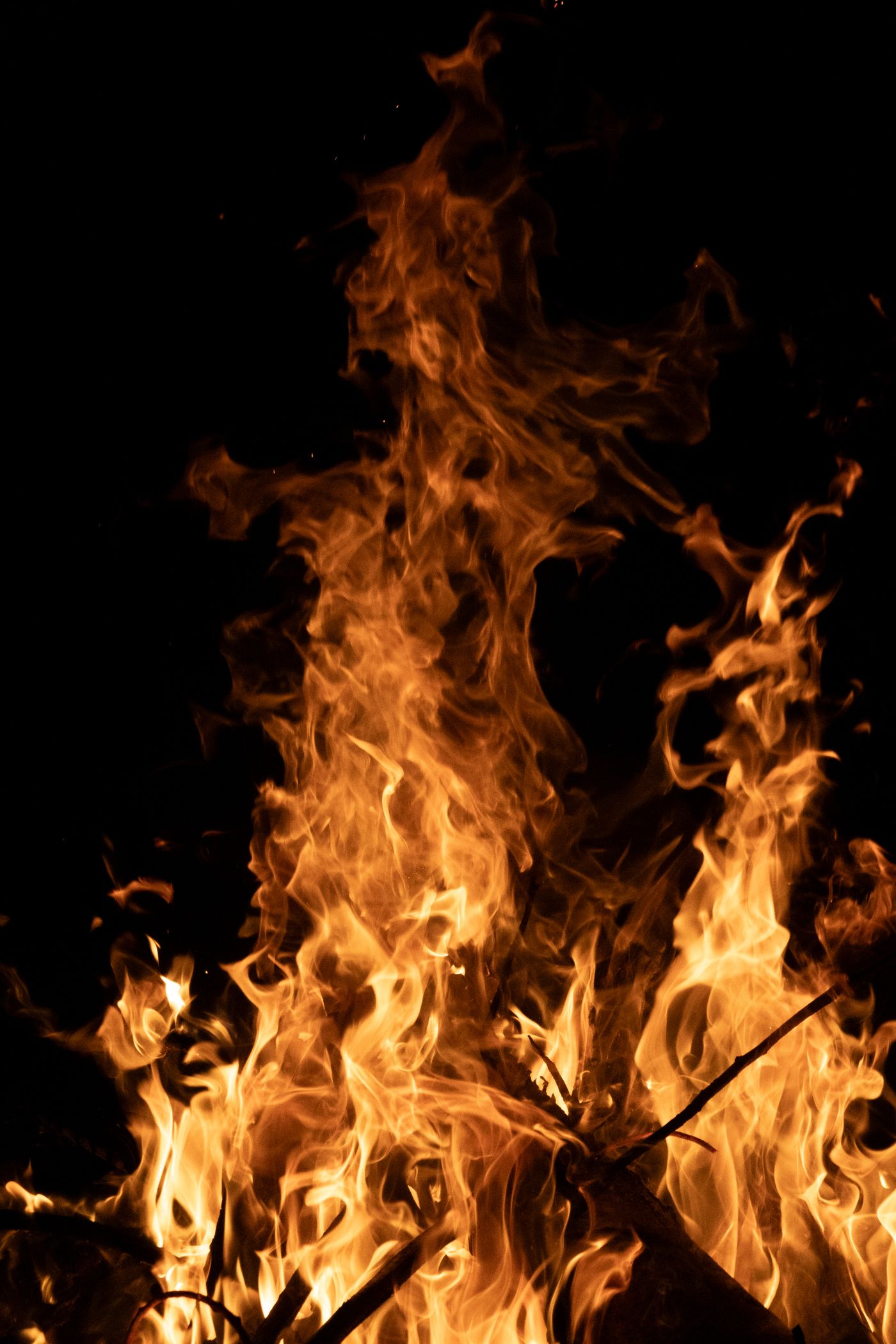 Bright flames rising against night, a thematic photograph for fire and power.