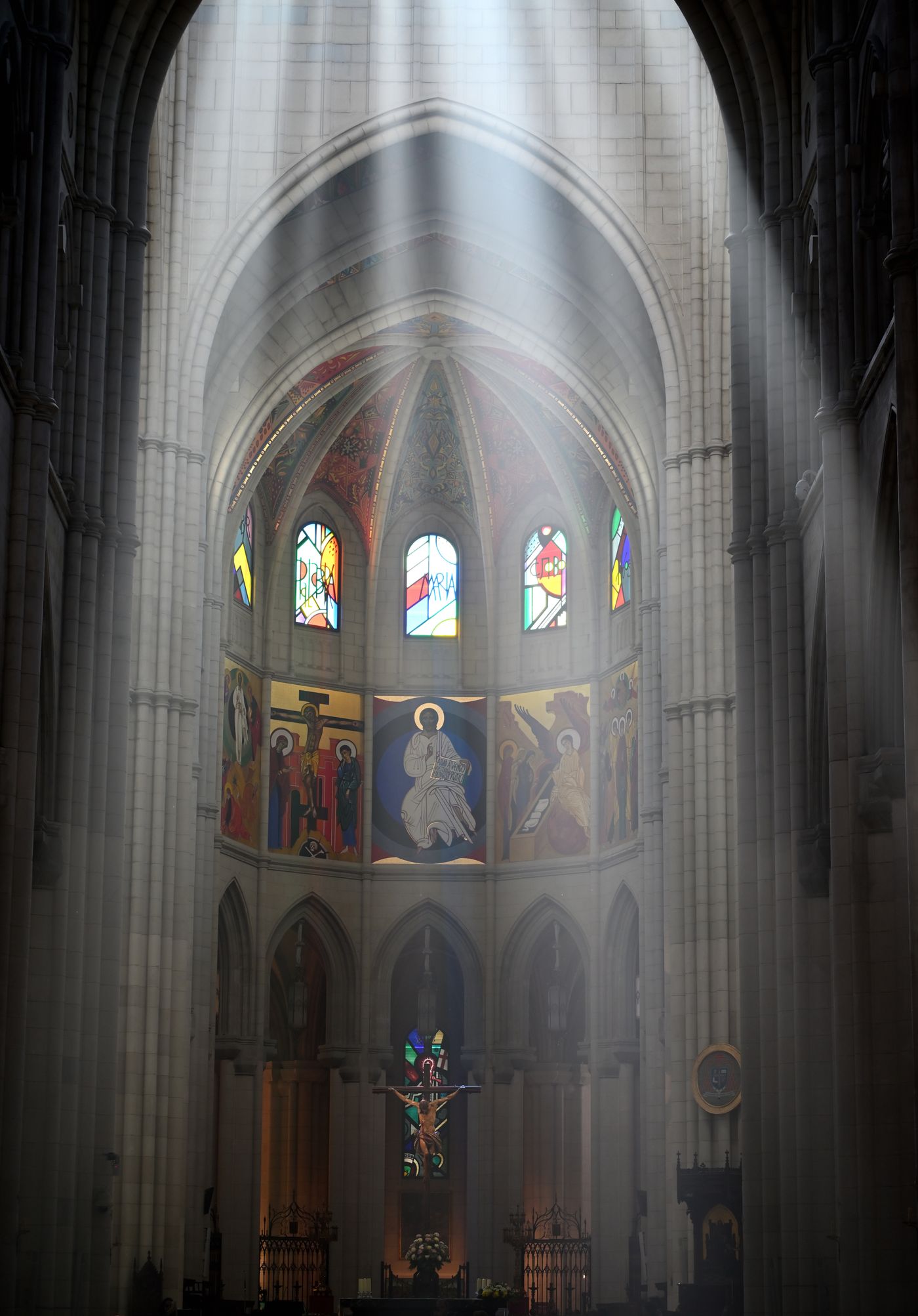 Sunlight entering a Gothic cathedral, a thematic photograph of monumental religious space, not a fictional sept.